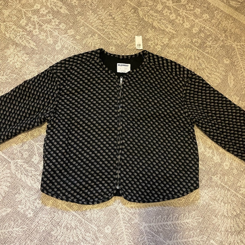 Old Navy Black and Gray Patterned Jacket